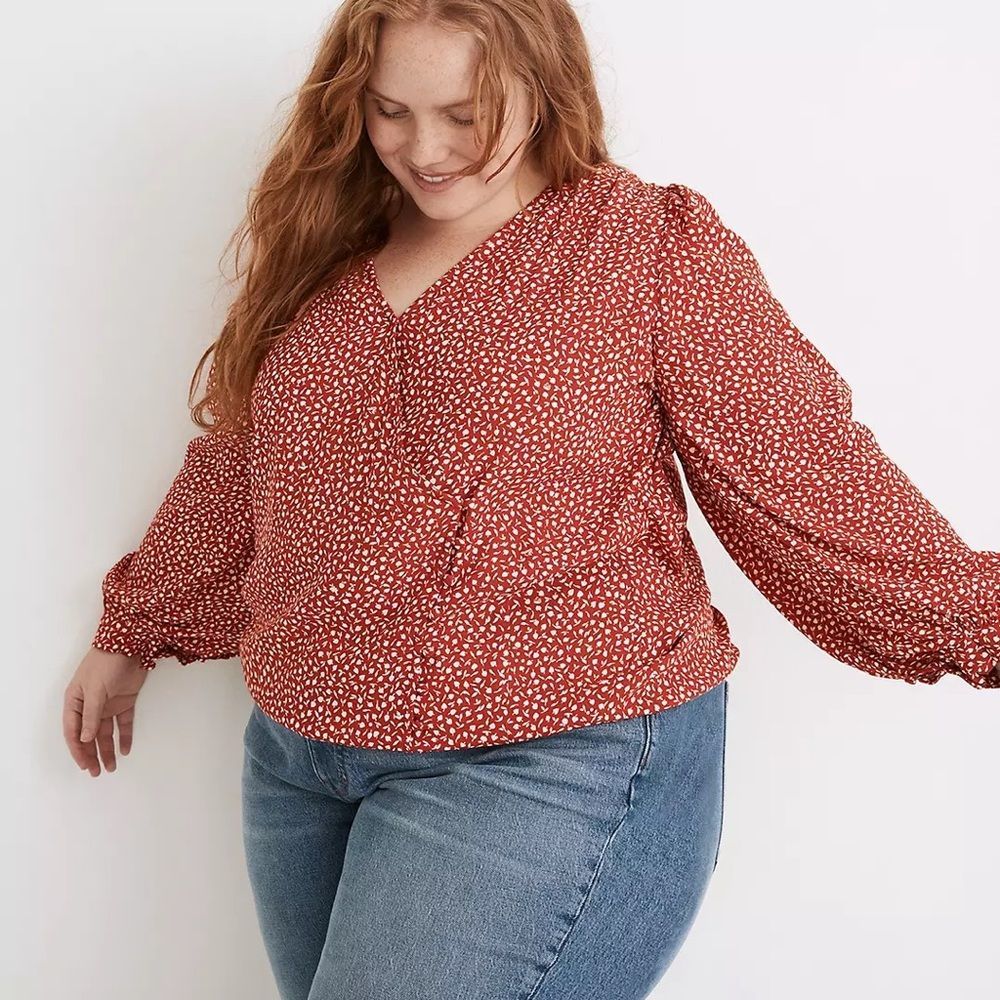 Madewell Women’s XL Kinston Side-Button Wrap Top